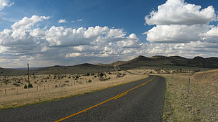 gray concrete road, landscape, nature