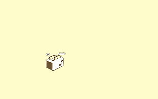 yellow and white bread toaster illustration, minimalism