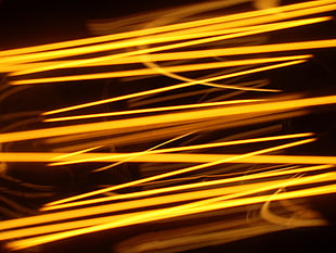 red and yellow striped textile, light painting, streaks