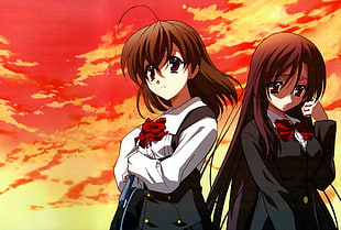 two female Anime character photo HD wallpaper