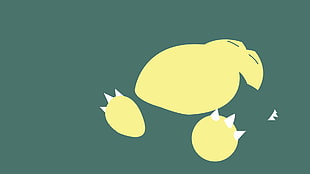 yellow paw wallpaper, Pokémon, Snorlax, minimalism HD wallpaper