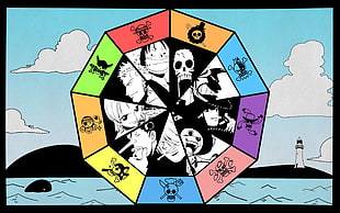 One Piece digital wallpaper, One Piece, Monkey D. Luffy, Roronoa Zoro, Nami
