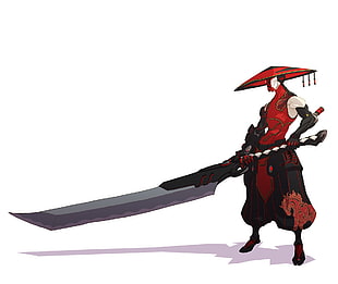 samurai warrior holding sword illustration, Duelyst, video games, digital art, concept art