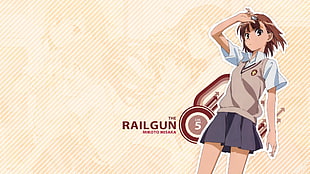 Railgun Mikoto Nisaka digital wallpaper, anime, To Aru Kagaku no Railgun, miniskirt, school uniform HD wallpaper