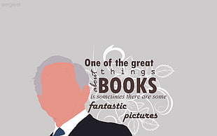 black text on gray background, George W. Bush, books, Divergent, typography