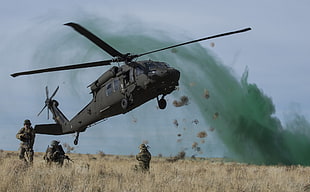 black helicopter, USA, military, military aircraft, Sikorsky UH-60 Black Hawk