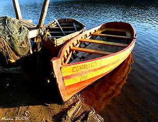 red and yellow boat HD wallpaper