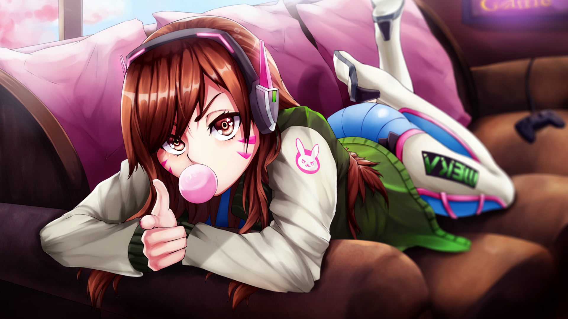 red-haired female anime character, Overwatch, D.Va (Overwatch) HD wallpaper...