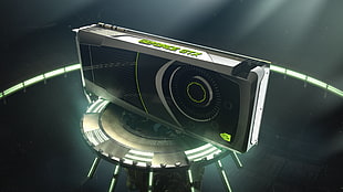 white and black Nvidia Geforce GTX graphics card
