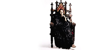 sitting woman on throne photo HD wallpaper