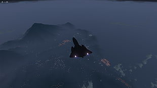 black fighter plane, Grand Theft Auto V, Lockheed SR-71 Blackbird, aircraft, video games HD wallpaper