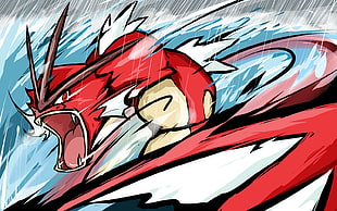 Pokemon Gyarados illustration, ishmam, Pokémon, Gyarados, Shiny Gyarados HD wallpaper