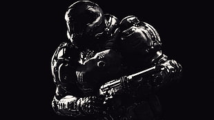 person holding rifle wallpaper, Doom (game), video games, doom 2016 HD wallpaper