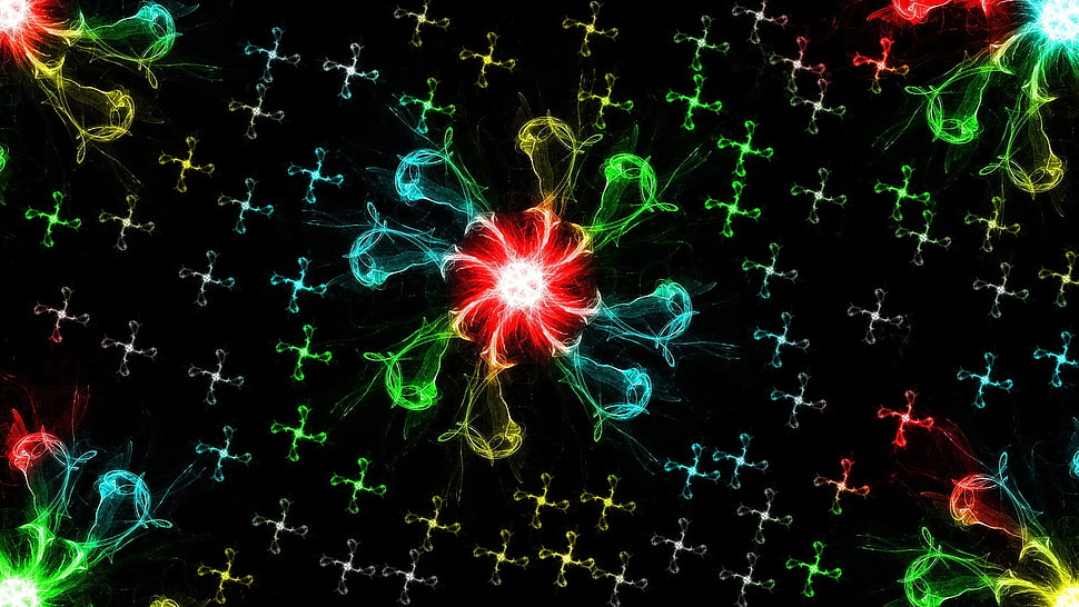 green, yellow, red, and black digital wallpaper HD wallpaper