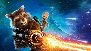 Rocket Raccoon digital wallpaper, Guardians of the Galaxy Vol. 2, Guardians of the Galaxy, raccoons, Rocket Raccoon HD wallpaper