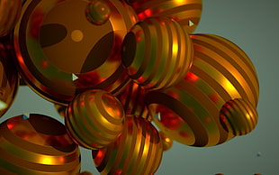 round beige and brown striped baubles digital wallpaper