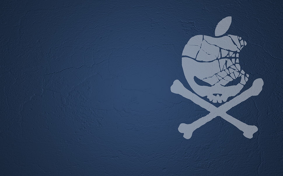 skull illustration, piracy, Apple Inc., skull, simple background HD wallpaper