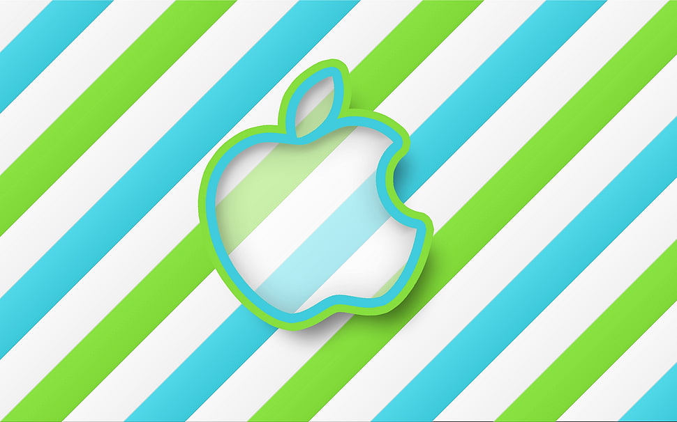 white,green, and blue Apple logo HD wallpaper