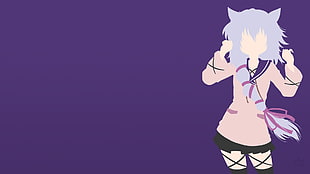 female anime character, Black Bullet, Fuse Midori, purple, minimalism