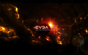black and red LED light, EVGA
