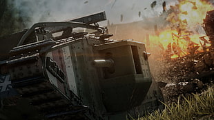 green tank illustration, Battlefield 1, tank, British Mark IV HD wallpaper