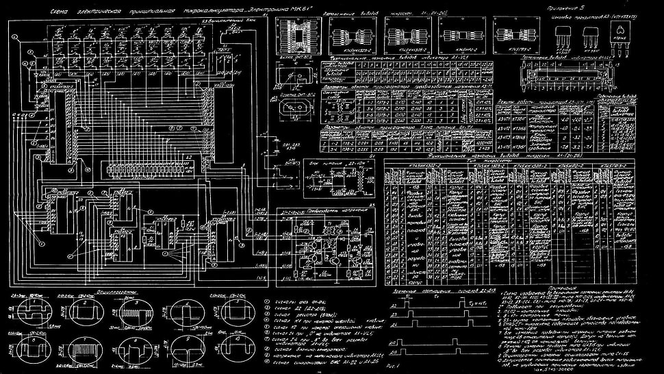 microchip, integrated circuits, waveforms, schematic HD wallpaper