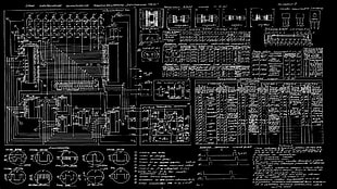microchip, integrated circuits, waveforms, schematic HD wallpaper