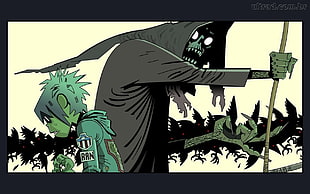 grim reaper digital wallpaper, Gorillaz, 2-D, Jamie Hewlett