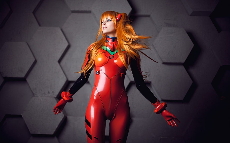 redhead, cosplay, Neon Genesis Evangelion, Asuka Langley Soryu HD wallpaper