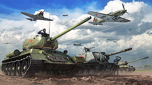 green and gray battle tanks and planes digital wallpaper, War Thunder, airplane, Gaijin Entertainment, tank