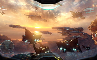 computer game ship wallpaper, Halo 5: Guardians, Halo, spaceship, video games