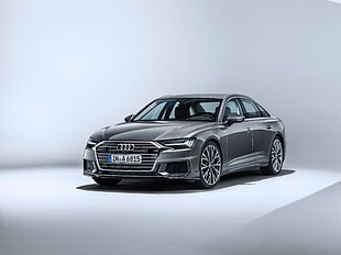 silver Audi sedan, Audi A6 50 TDi Quattro S Line, Geneva Motor Show, 2018 HD wallpaper