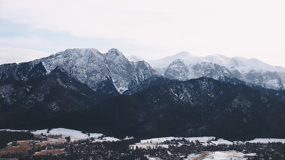 snow capped mountain, snow, mountains, landscape HD wallpaper