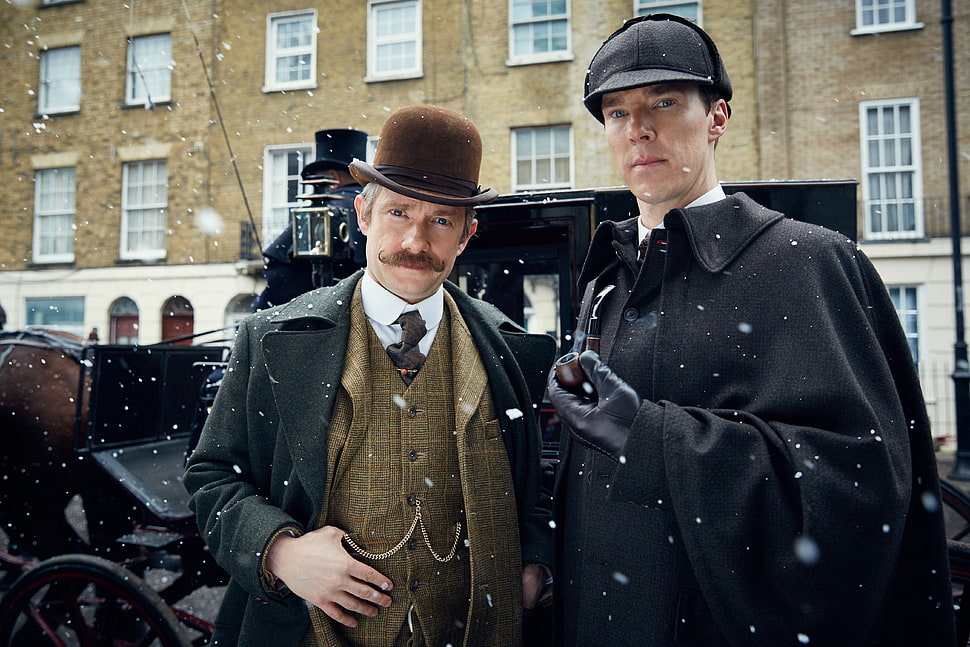 men's white collared top, Sherlock, John Watson, Sherlock Holmes, TV HD wallpaper