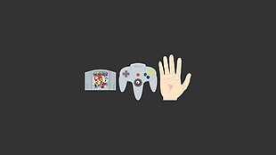 Nintendo 64 controller and cartridge, video games, artwork, Nintendo 64 HD wallpaper