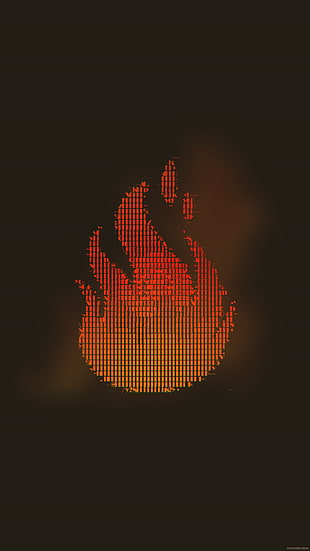 fire logo, glitch art, abstract, ASCII art, fire HD wallpaper