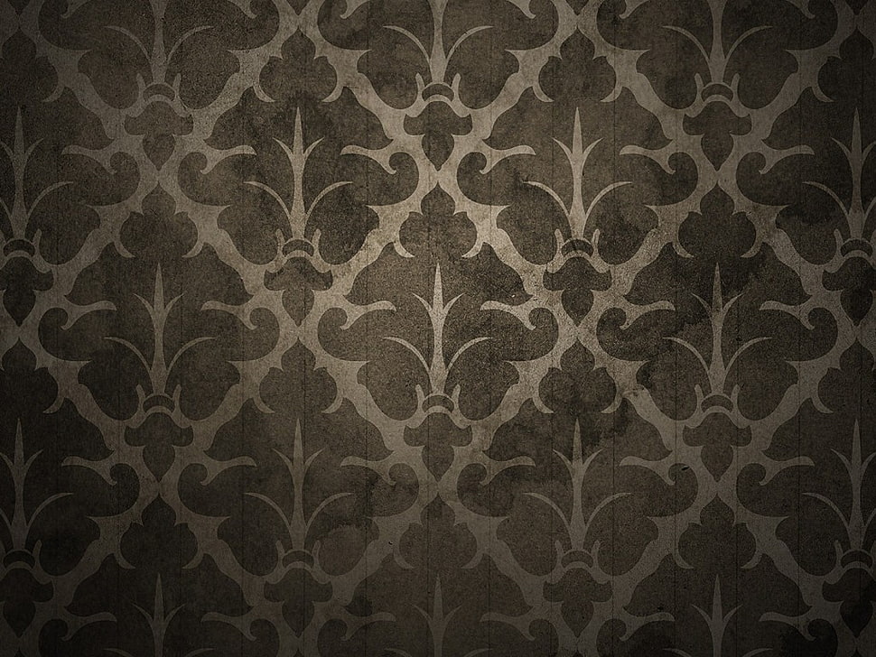 gray and white floral textile, pattern HD wallpaper