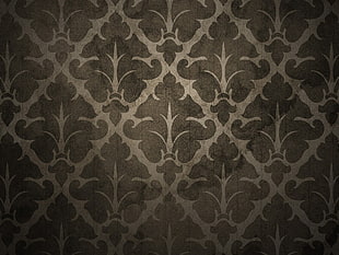 gray and white floral textile, pattern