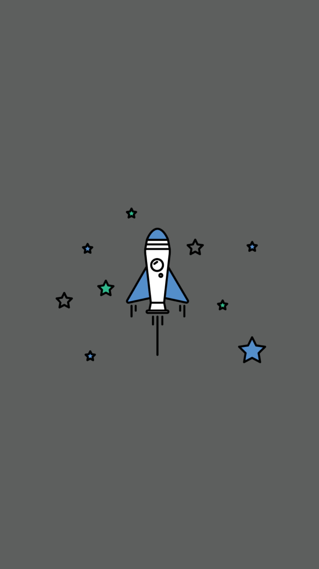 white and blue space rocket illustration, material minimal