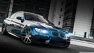 blue BMW coupe, BMW, car, vehicle