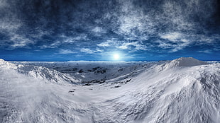 white glacier mountain, Thundra, Arctic mountains, Snow HD wallpaper