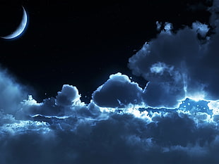 cloud during night time HD wallpaper