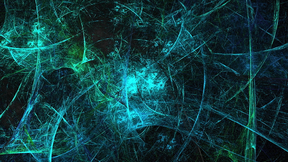 green, white, and blue abstract painting HD wallpaper