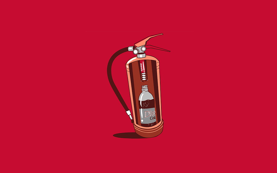 red fire extinguisher illustration HD wallpaper