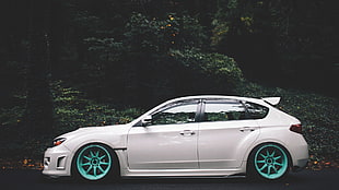 white Subaru Impreza 5-door hatchback HD wallpaper