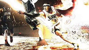 76ers Allen Iverson digital wallpaper