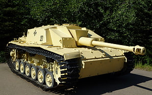 beige battle tanks