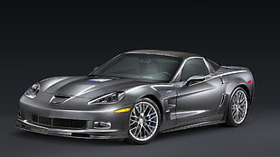 gray sports car, Chevrolet Corvette, car