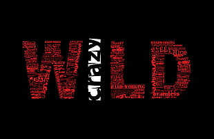red and white WILD text