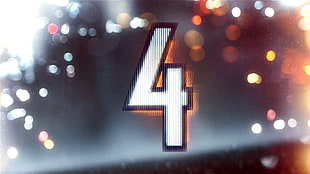 white number 4 digital poster, Battlefield 4, numbers
